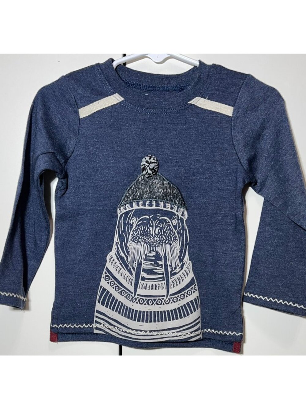 Mud Pie 12m 18m NWT blue Arctic Walrus shirt applique beanie hat embroidery